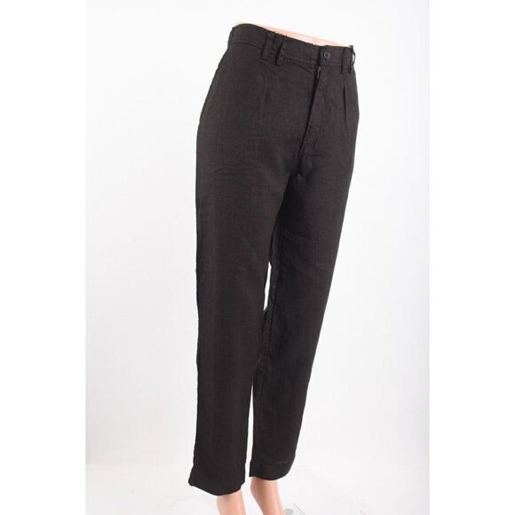 People Like Frank Womens Pants Size 6 Black Linen Straight Fit NWT - Picture 2 of 7